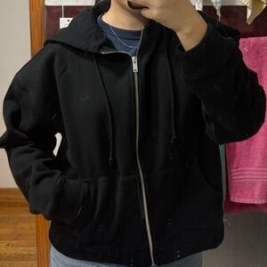 SET active black zip up hoodie